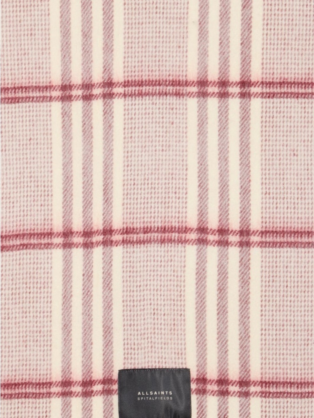 AllSaints Brushed Check Oversized Scarf in Red Multi NWT - Picture 2 of 4